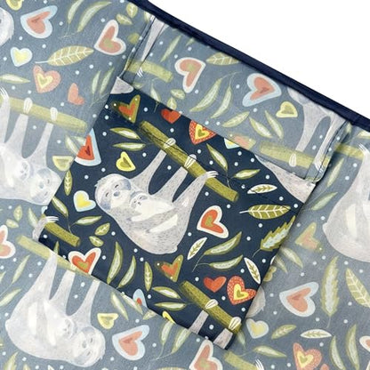 allydrew Medium Foldable Tote Nylon Reusable Grocery Bag (Set of 2) - color: Love Sloths