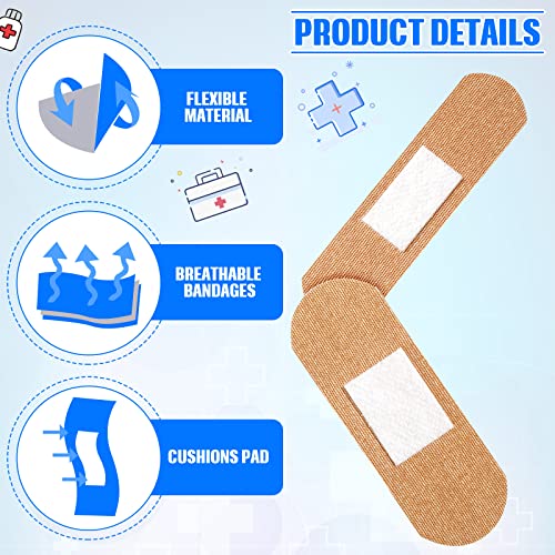 400 Pcs Bandages Bulk Various Sizes Waterproof Adhesive Bandages, 2 Styles - style: 2 Styles