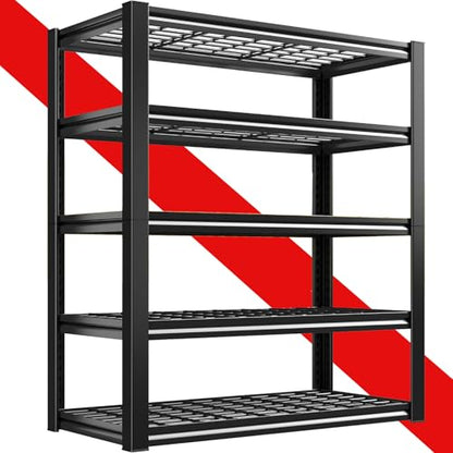 72H Storage Shelves Heavy Duty,2800 LBS Garage Storage Shelves,5-Tier Adjustable Metal Shelving,for Garage,Warehouse,Basement,Pantry,16"x35.5"x72" - size: 72" H x 36" W x 16.1" D