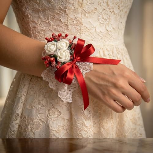 Red Ribbon 3/8 Inch 25 Yards, Smooth Continuous Ribbon for DIY Crafts, Gift Wrapping, Wedding Bows & Floral Design - color: red
