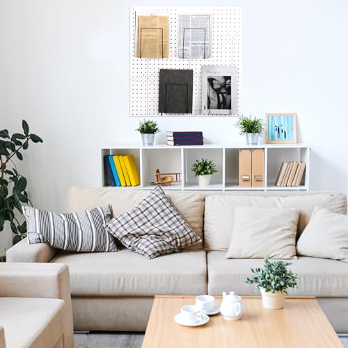 Blulu 4 Pcs Black Pegboard Magazines Holder Literature Display Mail File Holder Books Wall Organizer Pegboard Shelf Hooks Accessories for Display Exhibitions Trade Show Shelf Office Kitchens - color: Black