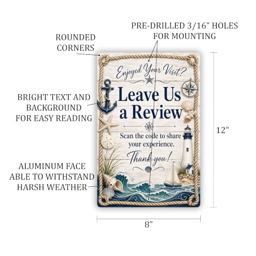 Leave Us a Review Coastal Business Sign - style: Leave Us a Review