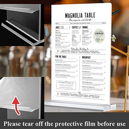 Arrobust Acrylic Sign Holder 8.5 x 11, Double Sided Clear Acrylic Display Table Signs Stand, T Shape Flyer Holder Plastic for Picture Paper Frame Holder Home Office Menu Retail Show Fair, 6 Pack - size: Vertical 6 Pack 8.5x11''
