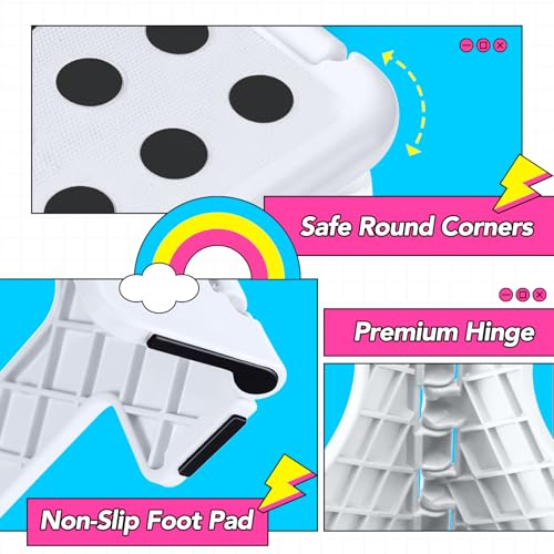 Delxo Folding Step Stool 13 inch 2 Pack,300 Lbs Step Stool for Kids&Adults - color: White, size: 13 Inch-2 Pack