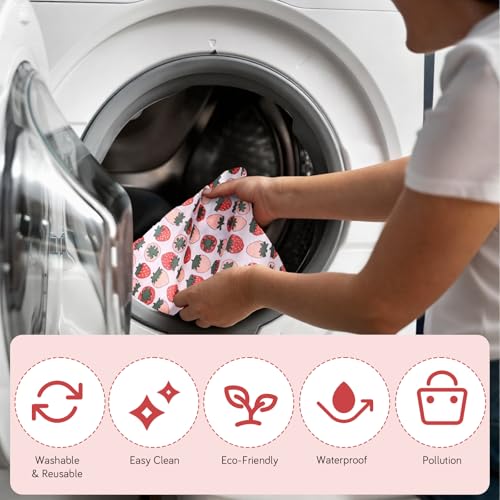 2 Pcs Reusable Shopping Bags Cute Extra Large Foldable Bag Travel Waterproof Totes Pouch Bag Pocket Bags