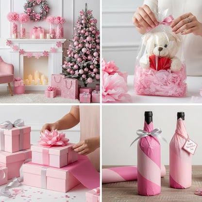 500 Sheets Pink Tissue Paper Bulk 15 x 20 Inch for Wedding Birthday Gifts - color: Pink, size: 15 x 20 Inch