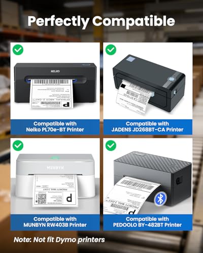 4x6 Thermal Shipping Labels Replace for Rollo, Zebra, Nelko, MUNBYN, JADENS - size: Roll 2500 Shipping Labels