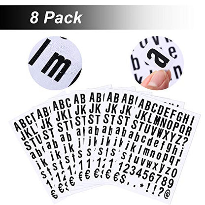 Zonon 8 Sheets Mailbox Numbers Letters Stickers,1 Inch,Black in White - color: Black in White, size: 1 Inch