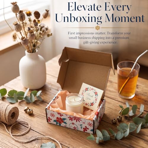 Cedilis 40 Pack Colored Floral Small Shipping Boxes, 6x4x2 Inches