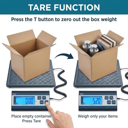 Smart Weigh Digital Shipping Scale, 440 lb x 1 oz, Black Steel Platform - color: 440 lbs Stamping