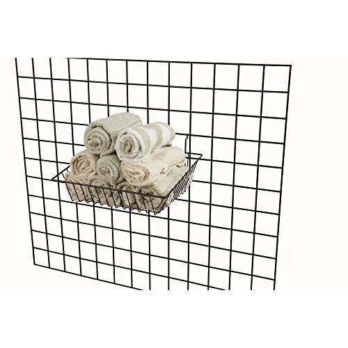 Econoco Multi-Fit Sloping Wire Baskets, Set of 6, Black - color: Black Finish