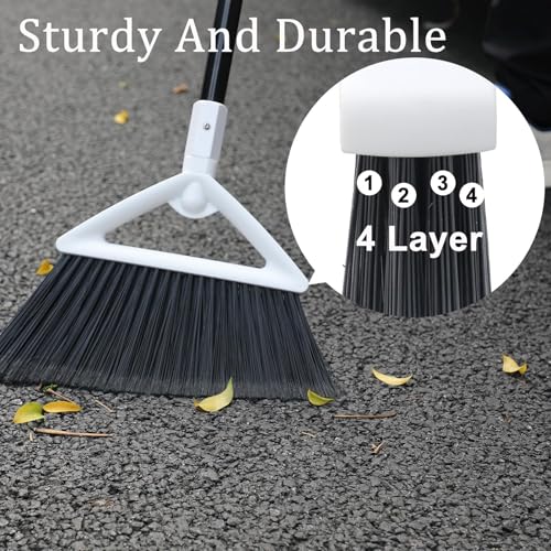 Heavy Duty White Angle Broom with Long Handle - 1 Pack - color: 1pack White