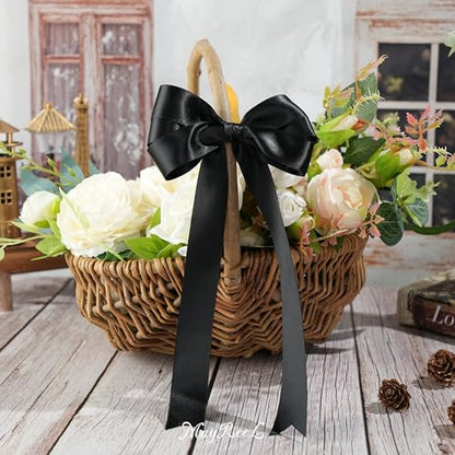 MAYREEL Black Satin Ribbon 1 Inch Double Faced 50 Yards - color: Black, size: 1 Inch