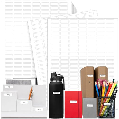 1540 Blank Rectangle Labels, White Coding Blank Stickers Mini Printable Labels for Organization Projects, Boxes, Jars, Storage Containers, Laser Printer Available (8.5” x 11”, White) - style: Printable