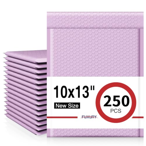 Fuxury Bubble Mailers Bulk 10x13 Inch Lavender 250 Pack - color: Lavender, size: 10x13" 250PC