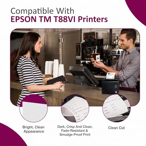 Thermal Paper Compatible with Epson TM-T88V, TM-T88VI, TM-m30-10 Rolls - size: 10 Rolls