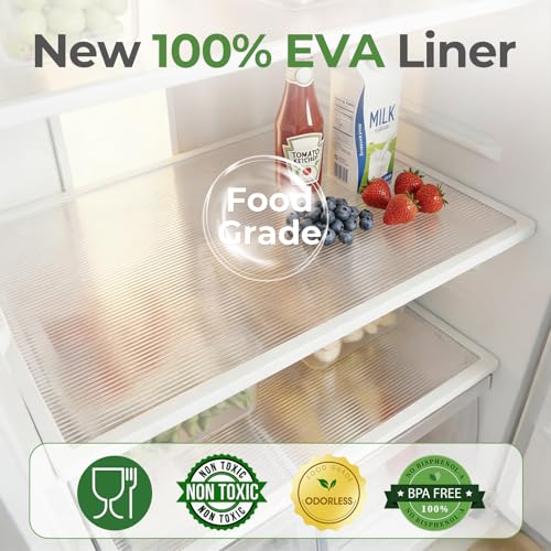 100% EVA Shelf Liner Waterproof Non Adhesive, 10" x 240", Ribbed - color: Clear Ribbed, size: 10"W x 240"L