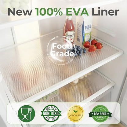 100% EVA Shelf Liner Waterproof Non Adhesive, 10" x 240", Ribbed - color: Clear Ribbed, size: 10"W x 240"L