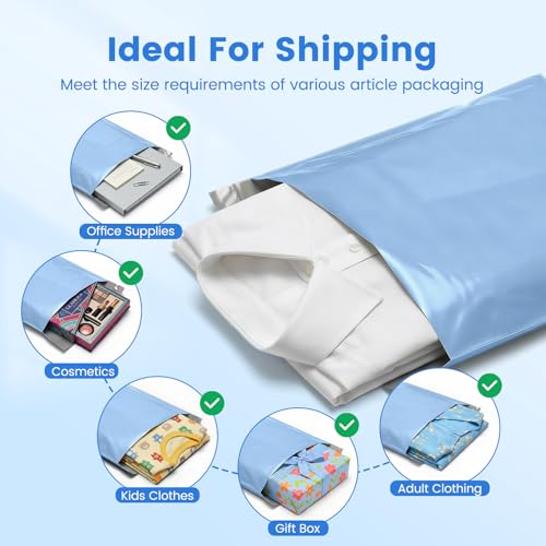 Metronic Poly Mailers 12x15.5 100 Pack Self-Seal Shipping Bags, Light Blue - color: Light Blue, size: 12x15.5 100PC