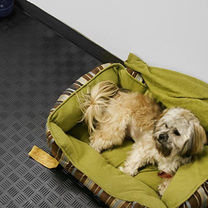 Rubber Cal Diamond-Grip Floor Mat - color: Black, size: 2mm x 4 x 6-Feet