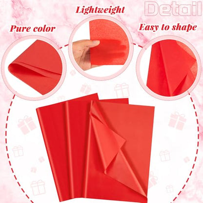 500 Sheets Red Tissue Paper Bulk 20 x 30 Inch for Christmas Gift Bags - color: Red, size: 20 x 30 Inch