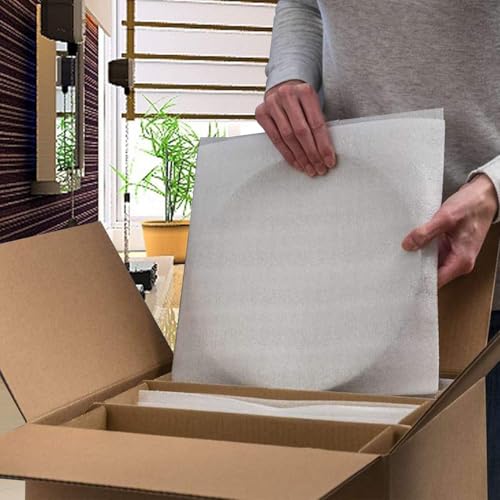 Foam Wrap Cushion Foam,100 Pack Foam Wrap Cushioning Packing Supplies for Moving, Packing, Transportation and Storage, Storage-Safely Cushion Wrap For Dishes, Furniture (12" x 13.8")
