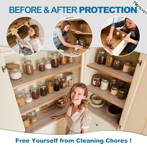 Hersvin Shelf Liners, 17.5 in x 16.4 ft Kitchen Drawer Mats, Non-Adhesive EVA Cupboard Protector, Cabinet Lining (Clear Dot) - color: Clear Dot, size: 17.5"W x 197"L