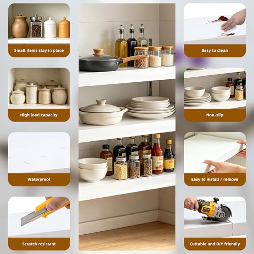 Wire Shelf Covers, 5pcs PVC Wire Rack Cover for Pantry & Closet Shelving - color: White, size: 24*16*2.3