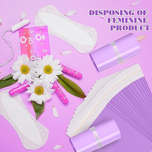 Fulmoon 300 Pcs Sanitary Napkin Disposal Bags for Tampons Pads, Purple - color: Purple