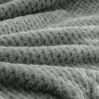 BEDELITE Travel Blanket with Bag, Jacquard Fleece Blanket 65"x40", Grey - color: Grey