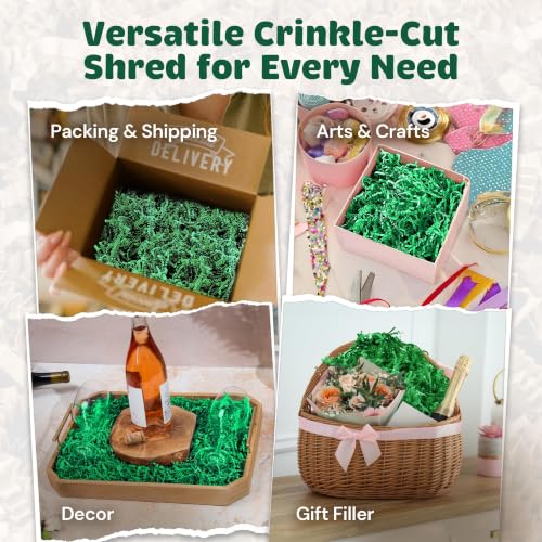 CrinklePak Green Crinkle Paper - 2 LB Gift Basket Filler - color: Green, size: 2 LB