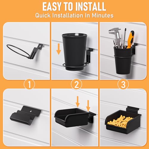 INCLY 30PCS Slatwall Accessories Set with Hooks, Baskets, Bins & Cups