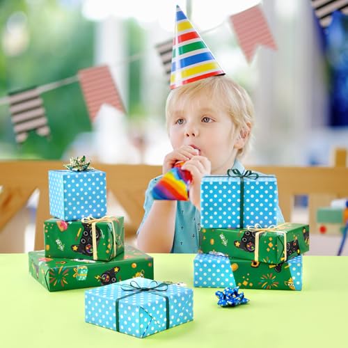 WERNNSAI Gaming Wrapping Paper Roll - 33 ft Birthday Reversible Wrap Paper - color: Game B