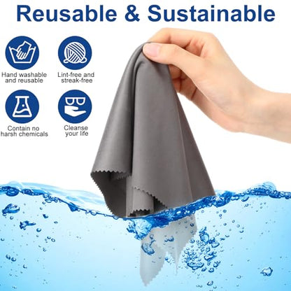 Frienda 12 Pack Large Glass Cleaning Cloth, Gray - color: Gray