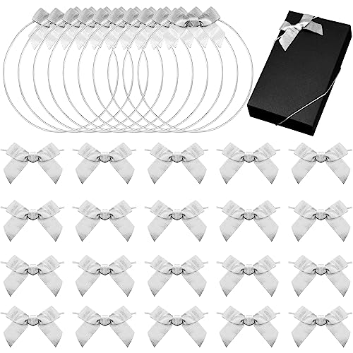 60 Pcs Elastic Bows for Gift Boxes Wrapping 15.74 Inches - color: Silver