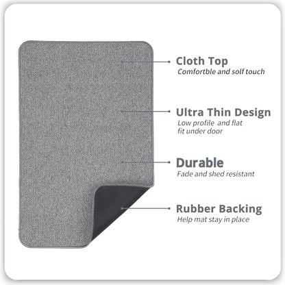 Bosap Bath Mat Set 2 Pieces,Ultra Thin Bathroom Rugs,Rubber Toilet Rugs - color: Grey, size: 1'8"x2"u+1'5"x2'3"(set)