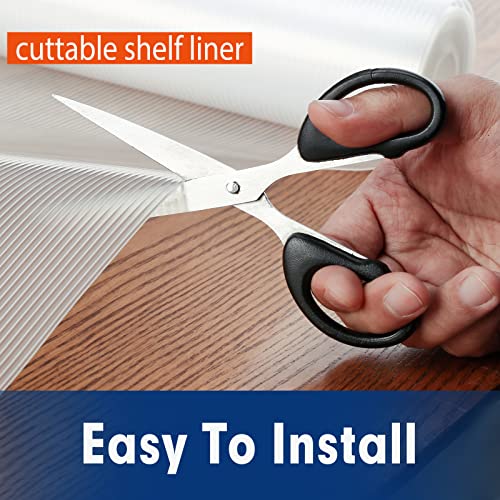 Shelf Liner, Drawer Liner, 12 Inches x 20 FT Cabinet Liner for Kitchen Cabinets Non-Adhesive Shelf Liners, Waterproof Shelf Paper with Non-Slip, Durable Liners, Clear - size: 12"W x 240"L
