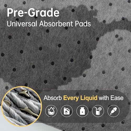 AAwipes Oil Absorbent Pads Mat 15" X 18" 6 Packs Pre-Grade Universal Pads Absorbs All Liquids 3MM Thicker More Absorption for Garage, Car, Truck, Motorcycle - Grey OG1518-6S - size: 15"X18" 6PCS Grey