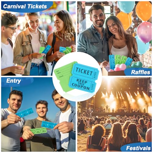 MAQIHAN Raffle Tickets Roll - 50/50 Double Raffle Tickets for Event & Party - color: 800pcs Green & Blue