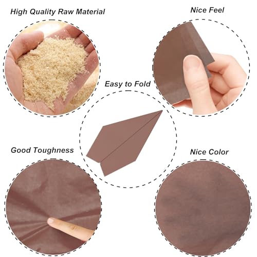 Jkopsnr 100 Sheets Brown Tissue Paper 20x14 Inches - color: Brown, size: 14x20