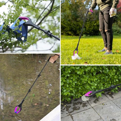 43" Foldable Grabber Reacher Pickup Tool for Seniors, Pink - size: 43-Inch