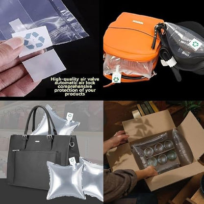 Miupoo Packaging Air Bags,Clear Plastic Inflatable Air Packaging Protector Bag with Free Pump Cushion,Air Cushion Blocking Packaging Bag,16x16Inchesx100Pieces - size: 16x16Inchesx100P