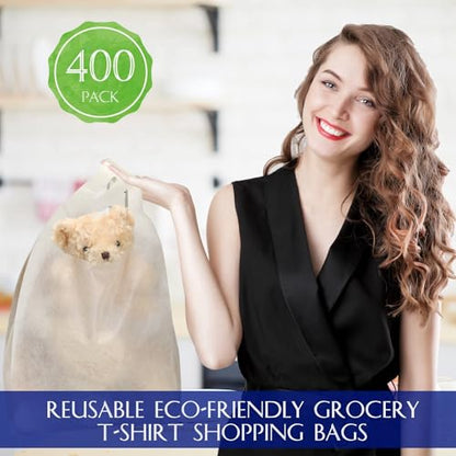 Windyun Large Grocery Bags Bulk Non Woven Totes - color: Beige