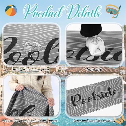 Tinideya Pool Deck Mats Non Slip Rubber with Drainage,Grey,23.62" X 47.24" - color: Grey, size: 2' x 4' (Rectangular)