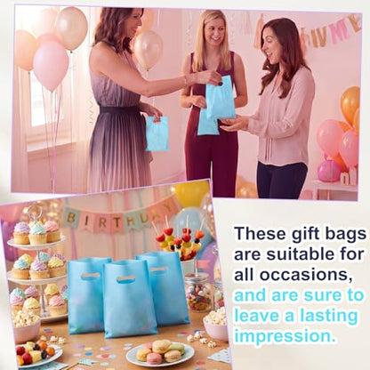 Maitys Turquoise 300 Pcs Small Plastic Bags with Handles 5x7 for Business - color: Turquoise