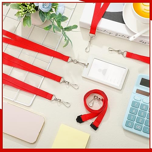 Patelai 120 Pcs Breakaway Lanyards with J Hook, Red - color: Red