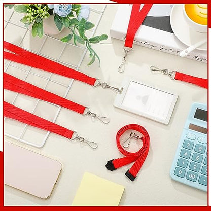 Patelai 120 Pcs Breakaway Lanyards with J Hook, Red - color: Red