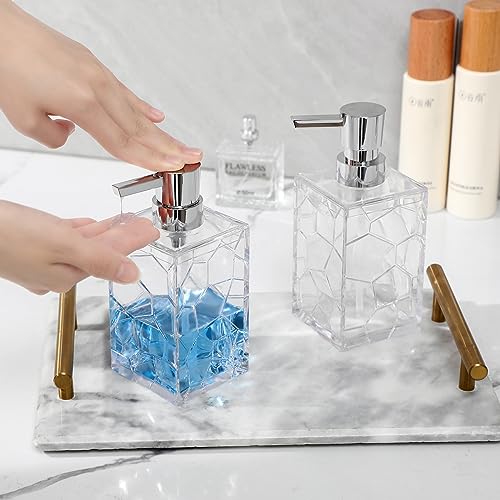 Clear Acrylic Pump Bottle Refillable Lotion Soap Dispenser 10oz 2 Pack - color: Clear, size: 2 Pack