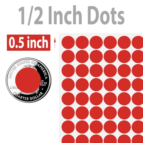 Colored Dot Stickers, 1/2" Round Circle Labels, 10 Color Coding Labels