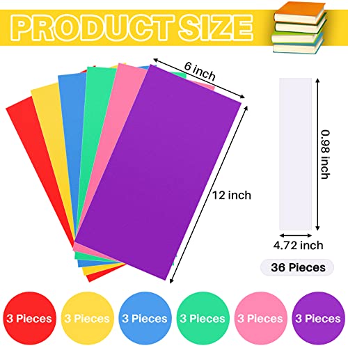 Chinco 18 Pack Library Shelf Dividers with 36 Stickers, 6x12 Inch Colorful